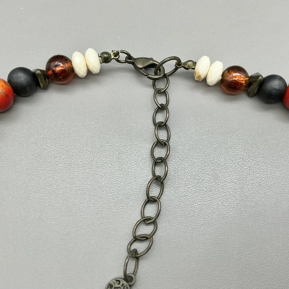 Necklace Chunky Beaded Multicolor Resin Statement Lobster Clasp Adjustable Boho